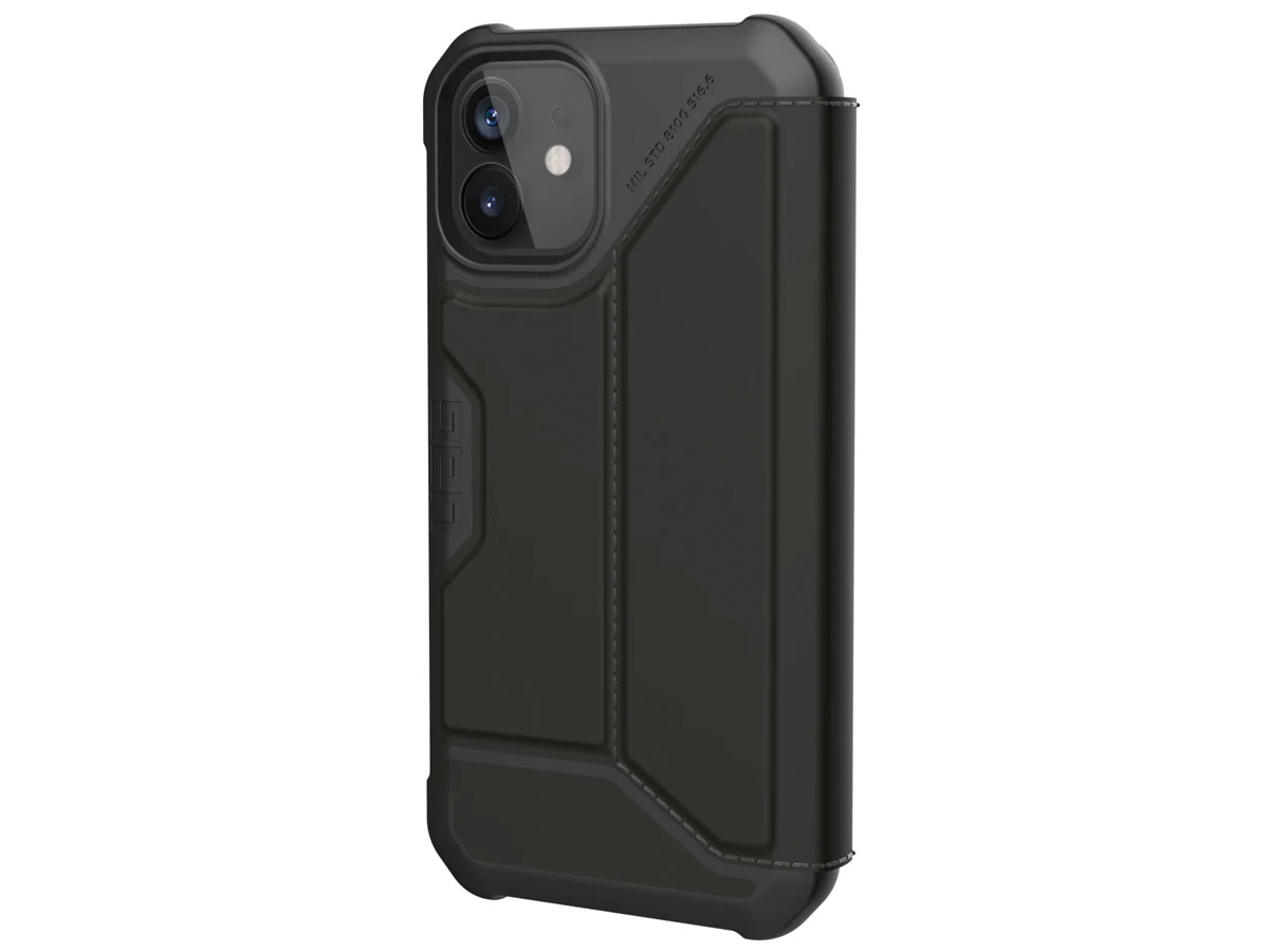 Urban Armor Gear Metropolis PU Zwart - iPhone 12 Mini hoesje