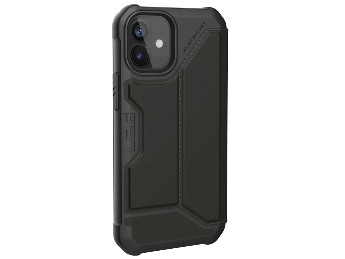 Urban Armor Gear Metropolis PU Zwart - iPhone 12 Mini hoesje