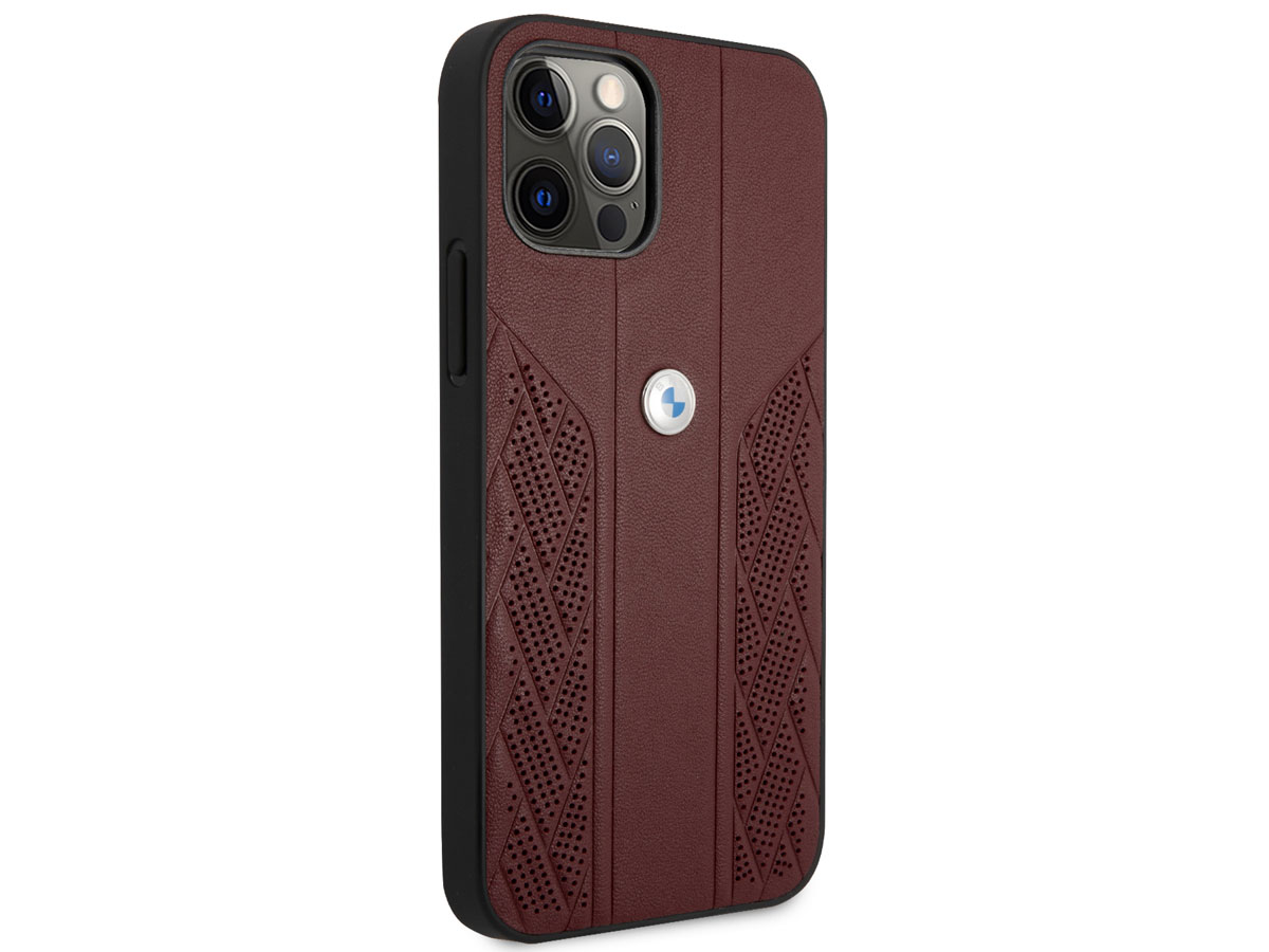 BMW Signature Leather Seat Case Rood - iPhone 12/12 Pro hoesje