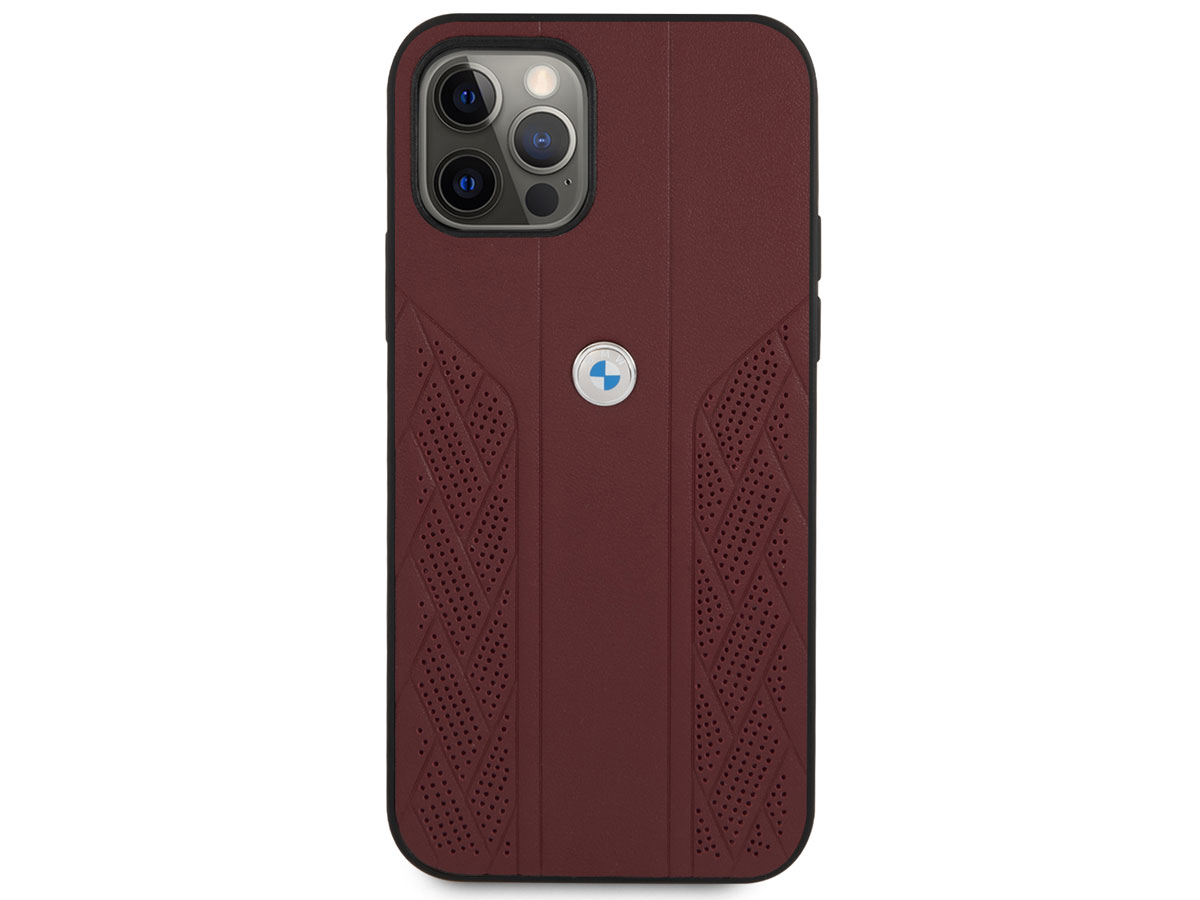 BMW Signature Leather Seat Case Rood - iPhone 12/12 Pro hoesje