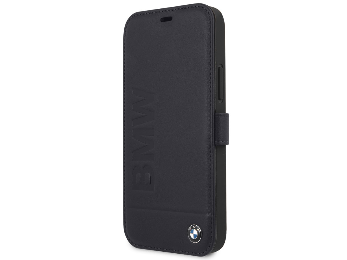 BMW Signature Bookcase Blauw Leer - iPhone 12/12 Pro hoesje