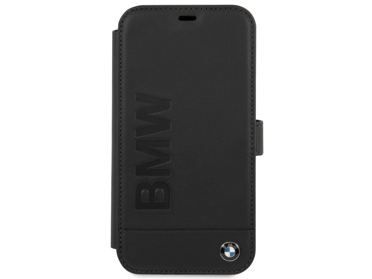 BMW Signature Bookcase Zwart Leer - iPhone 12/12 Pro hoesje