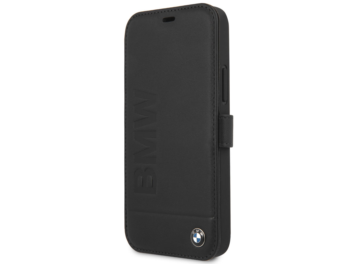 BMW Signature Bookcase Zwart Leer - iPhone 12/12 Pro hoesje