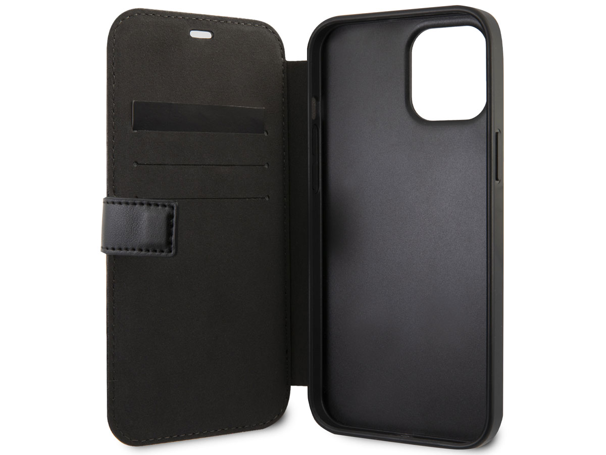 BMW Signature Bookcase Zwart Leer - iPhone 12/12 Pro hoesje