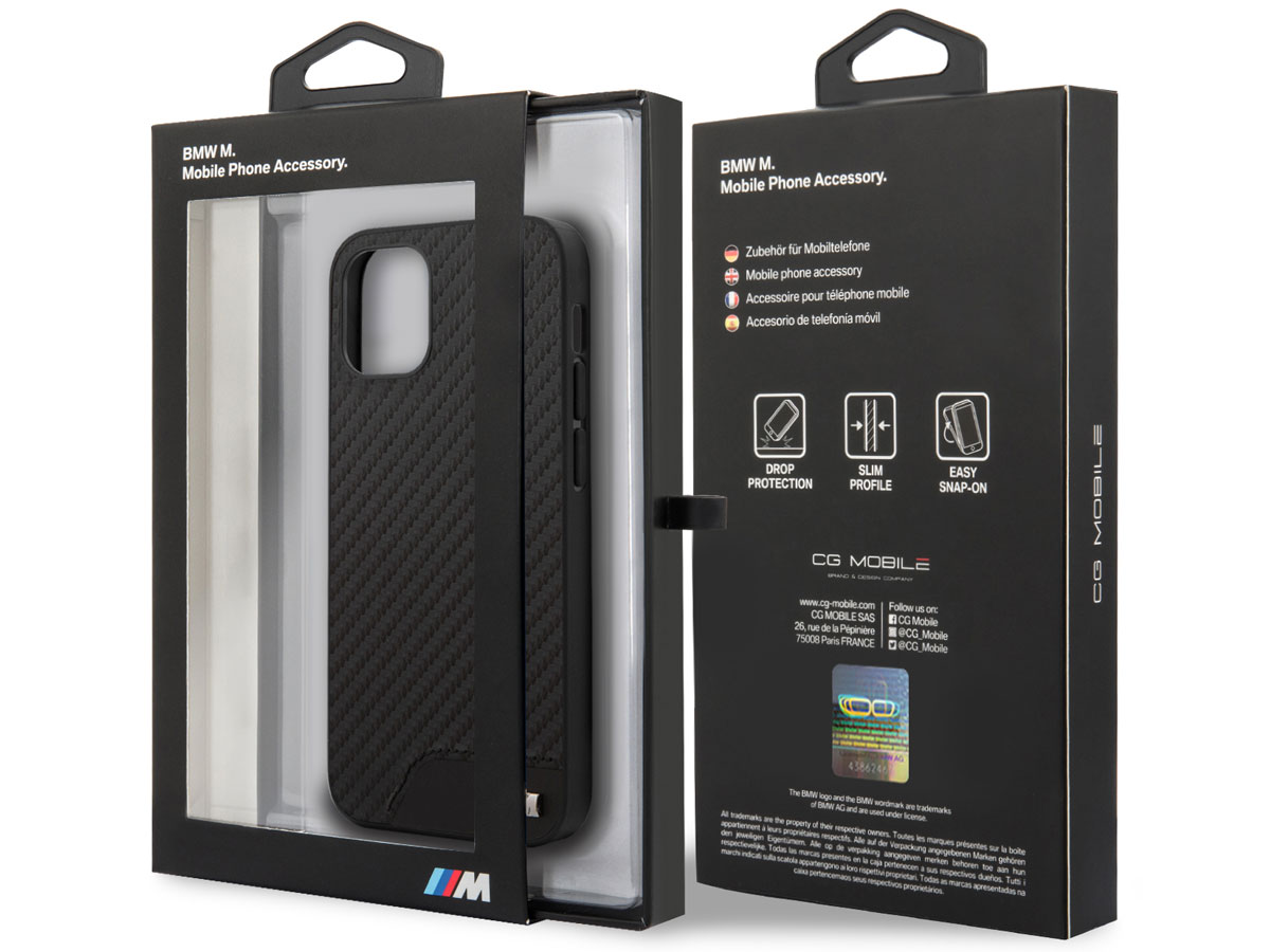 BMW M Sport PU Carbon Case - iPhone 12/12 Pro hoesje