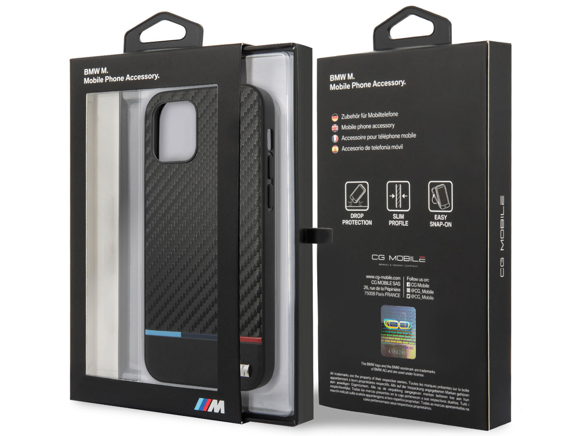 BMW M Sport Tricolor Carbon Case - iPhone 12/12 Pro hoesje