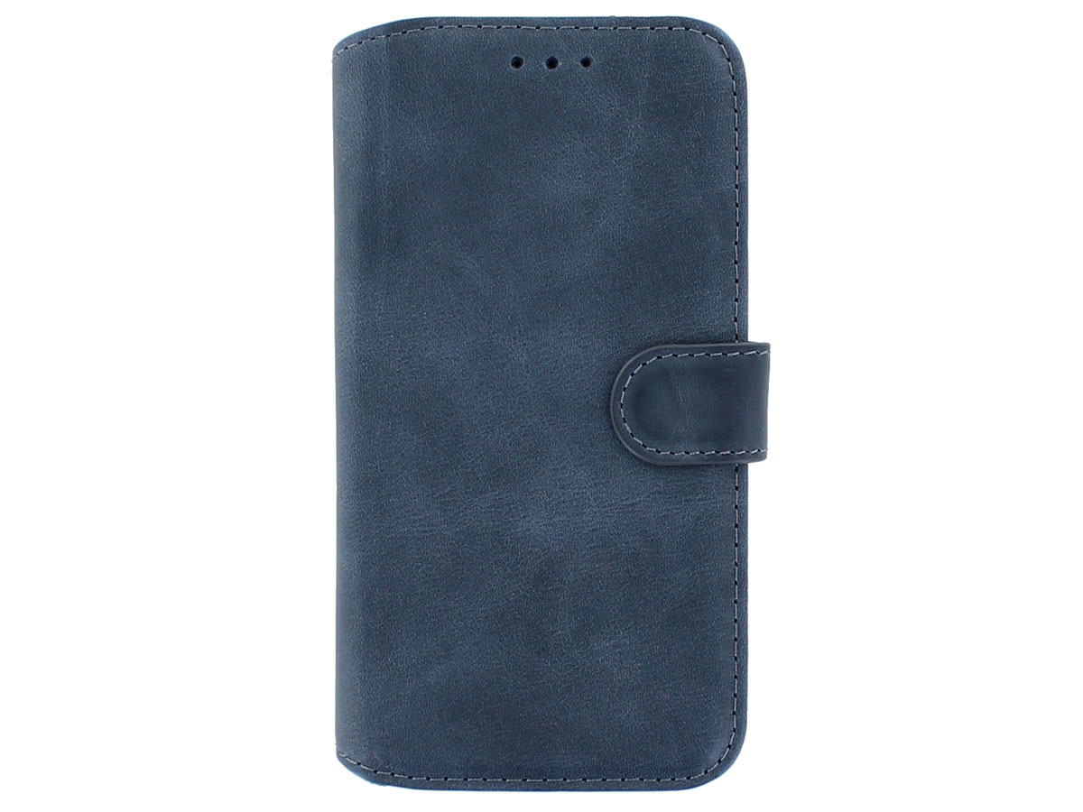 Classic 2in1 Leather Case Blauw - iPhone 12/12 Pro Hoesje Leer