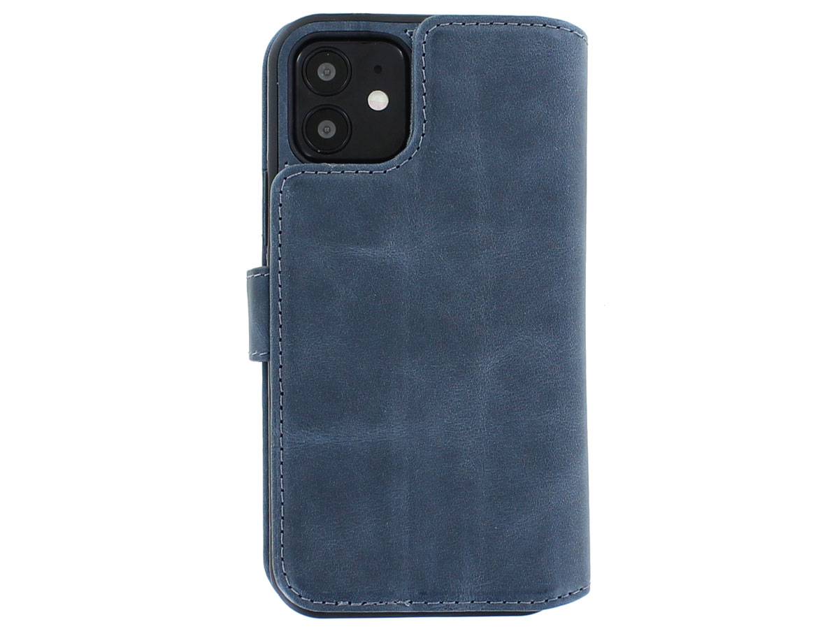 Classic 2in1 Leather Case Blauw - iPhone 12/12 Pro Hoesje Leer