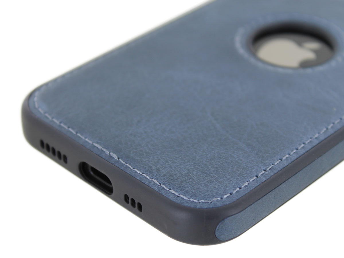 Classic 2in1 Leather Case Blauw - iPhone 12/12 Pro Hoesje Leer