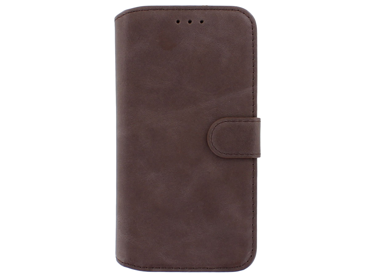 Classic 2in1 Leather Case Bruin - iPhone 12/12 Pro Hoesje Leer