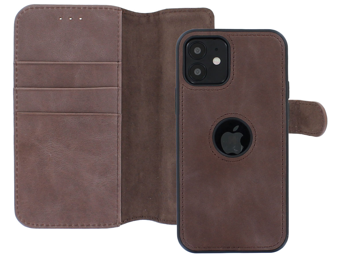 Classic 2in1 Leather Case Bruin - iPhone 12/12 Pro Hoesje Leer