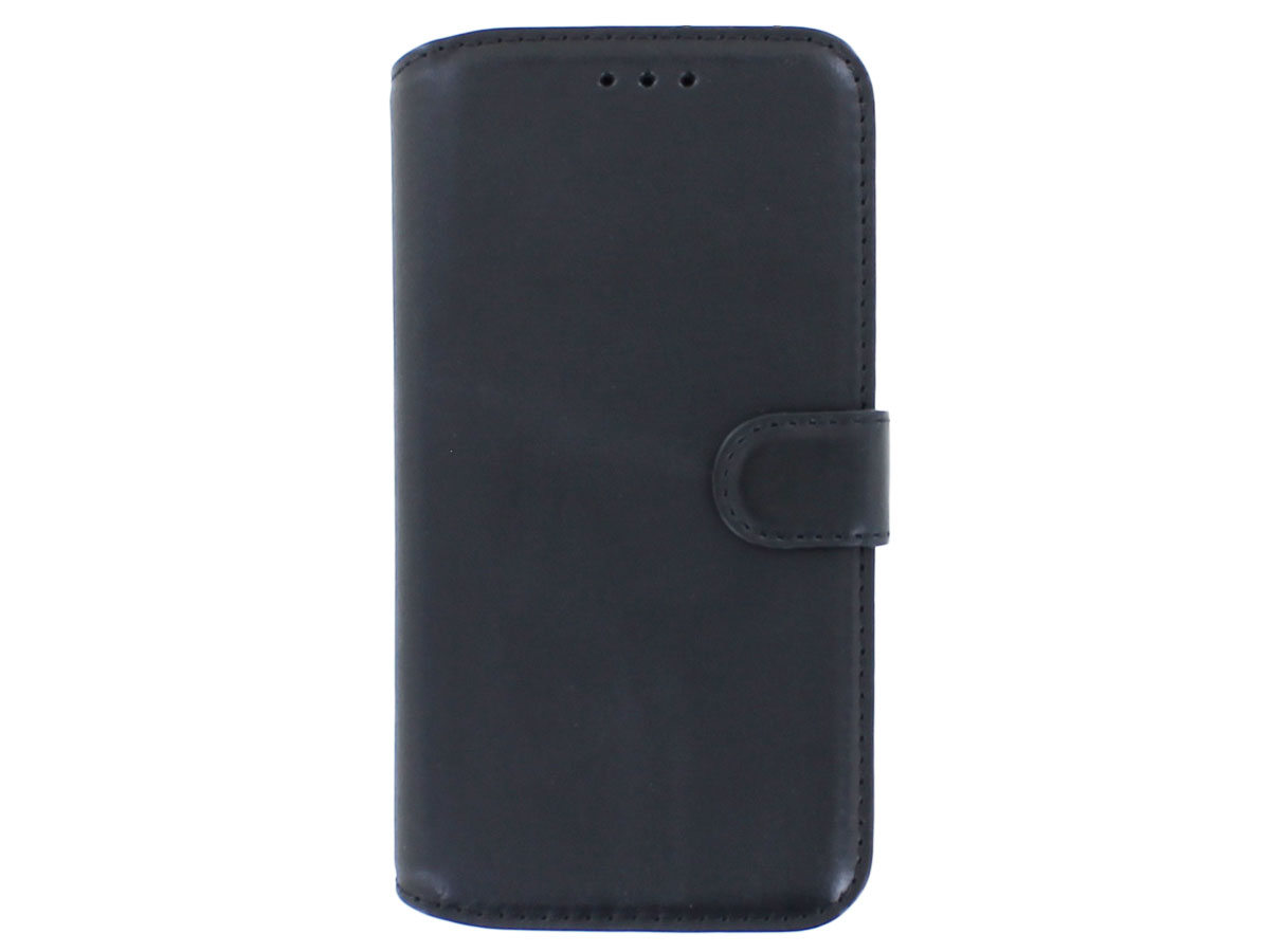 Classic 2in1 Leather Case Zwart - iPhone 12/12 Pro Hoesje Leer