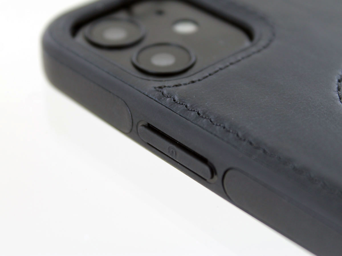 Classic 2in1 Leather Case Zwart - iPhone 12/12 Pro Hoesje Leer