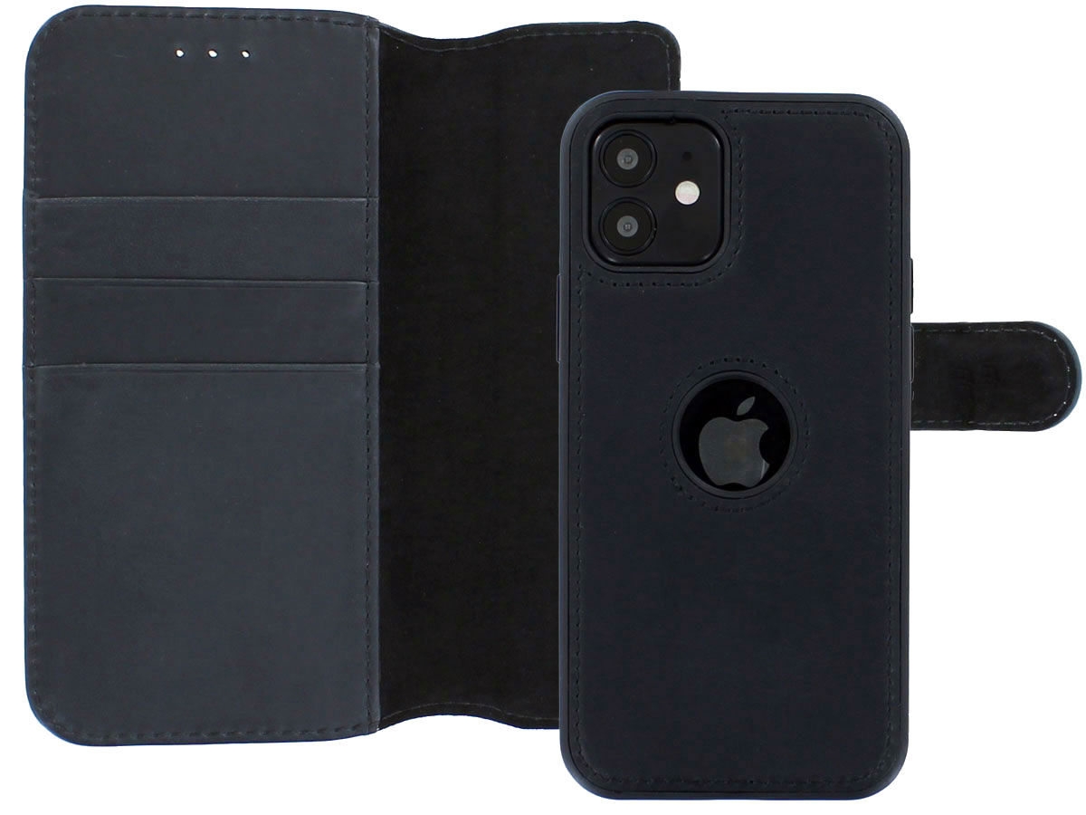 Classic 2in1 Leather Case Paars - iPhone 12/12 Pro Hoesje Leer