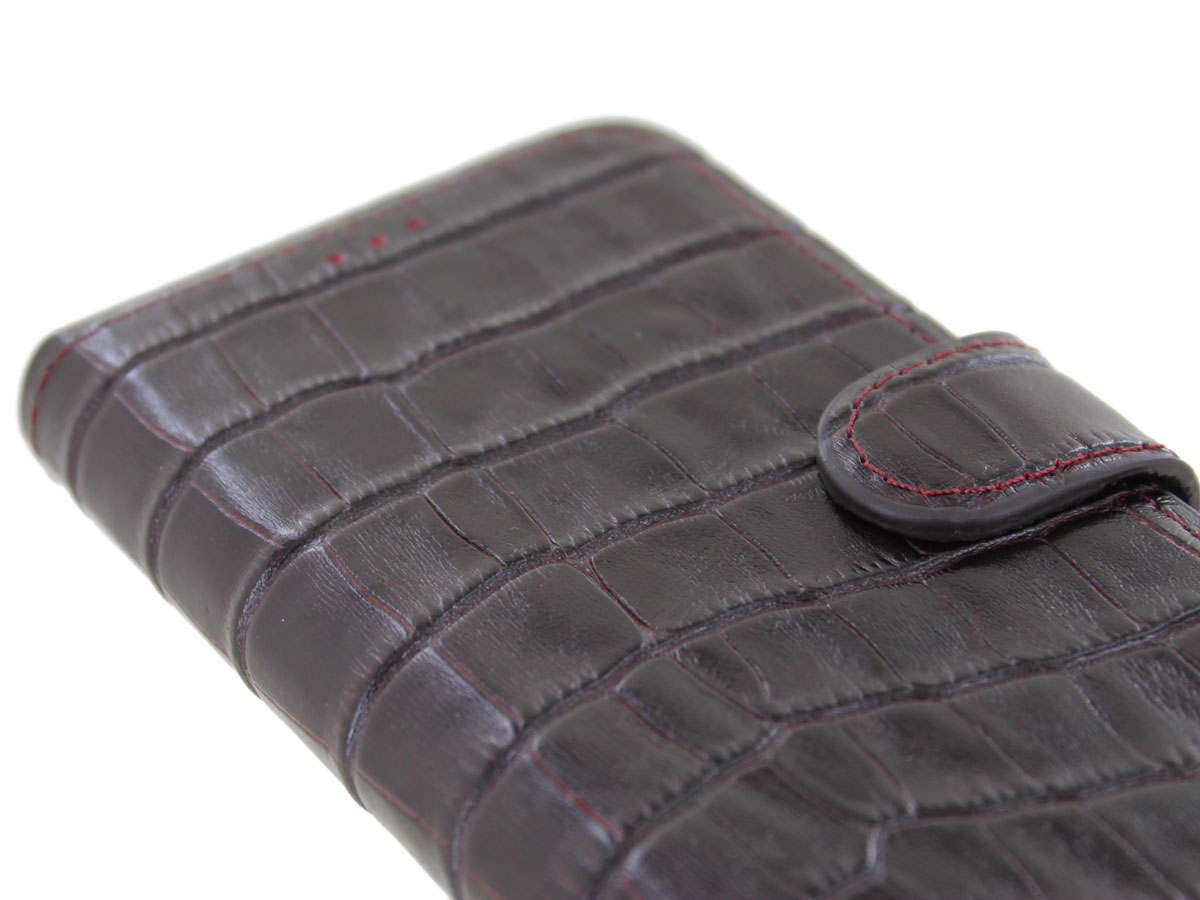 Classic Croco Leather Book Case Bordeaux - iPhone 12/12 Pro hoesje