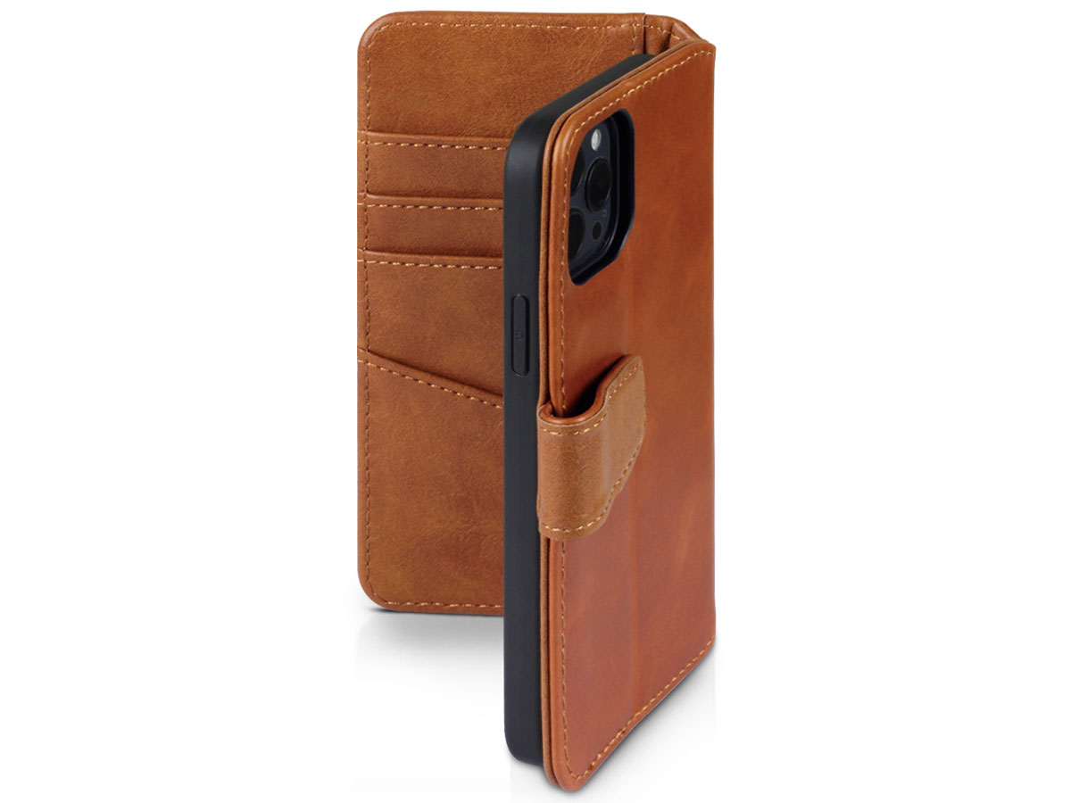 CaseBoutique Leather Wallet Cognac Leer - iPhone 12/12 Pro hoesje