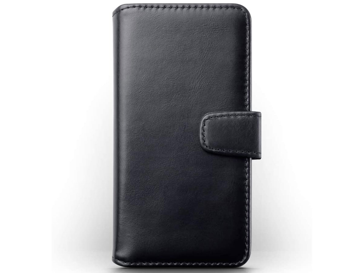 CaseBoutique Leather Wallet Zwart Leer - iPhone 12/12 Pro hoesje