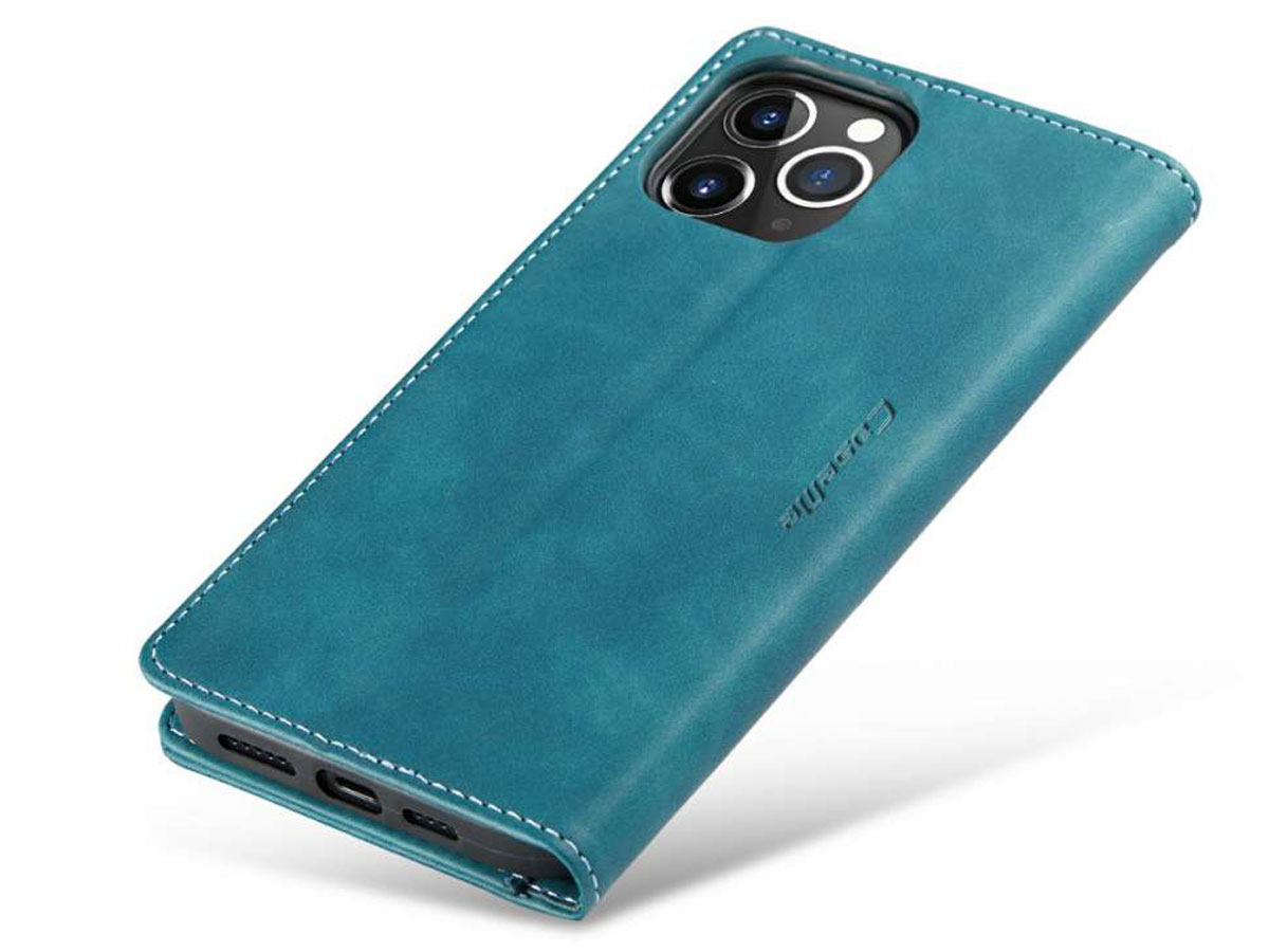 CaseMe Vintage Bookcase Blauw - iPhone 12/12 Pro hoesje