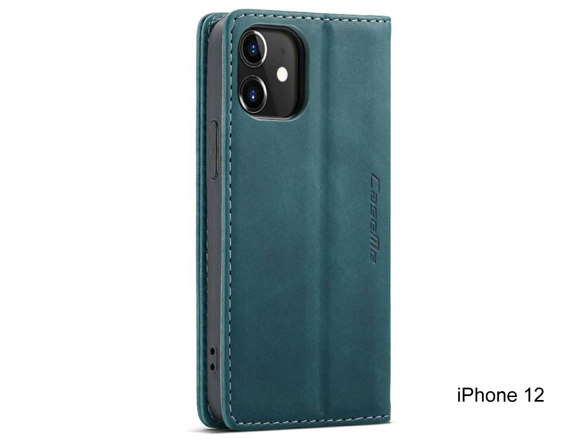 CaseMe Vintage Bookcase Blauw - iPhone 12/12 Pro hoesje