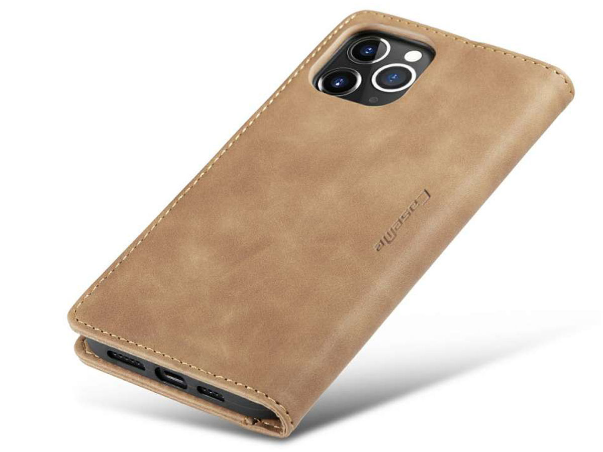 CaseMe Vintage Bookcase Tan - iPhone 12/12 Pro hoesje