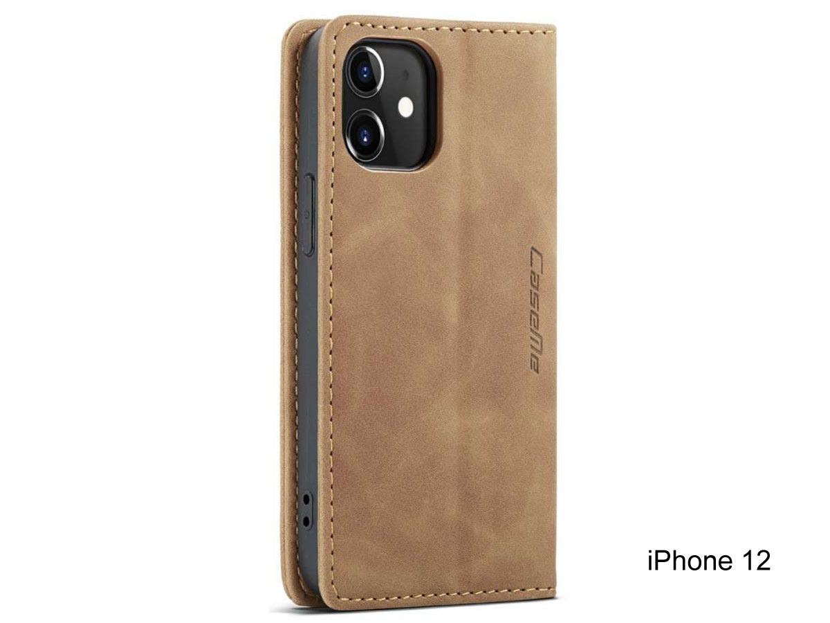 CaseMe Vintage Bookcase Tan - iPhone 12/12 Pro hoesje