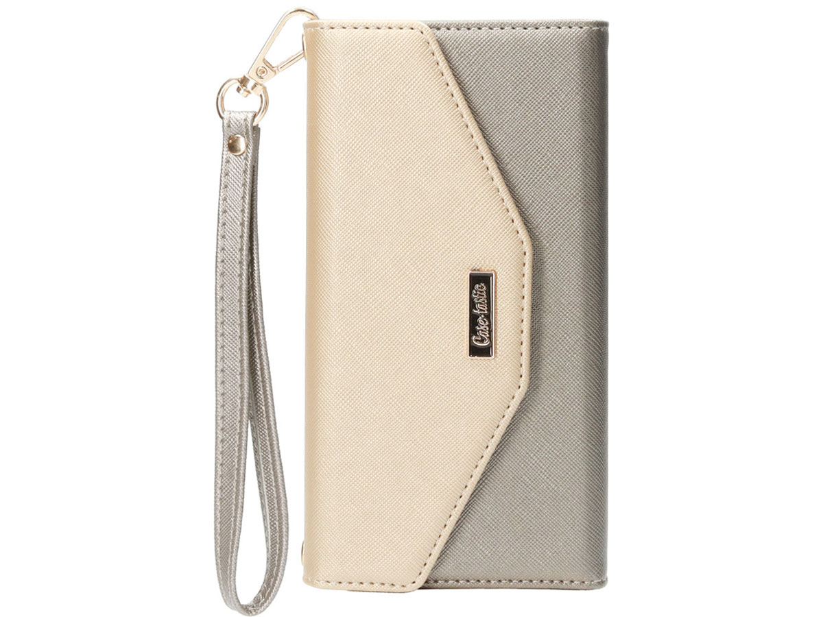 Casetastic Saffiano 2in1 Clutch Case Zilver - iPhone 12/12 Pro hoesje