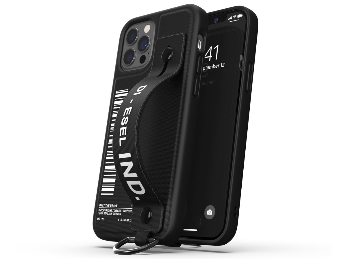 Diesel Handstrap Case Zwart - iPhone 12/12 Pro hoesje