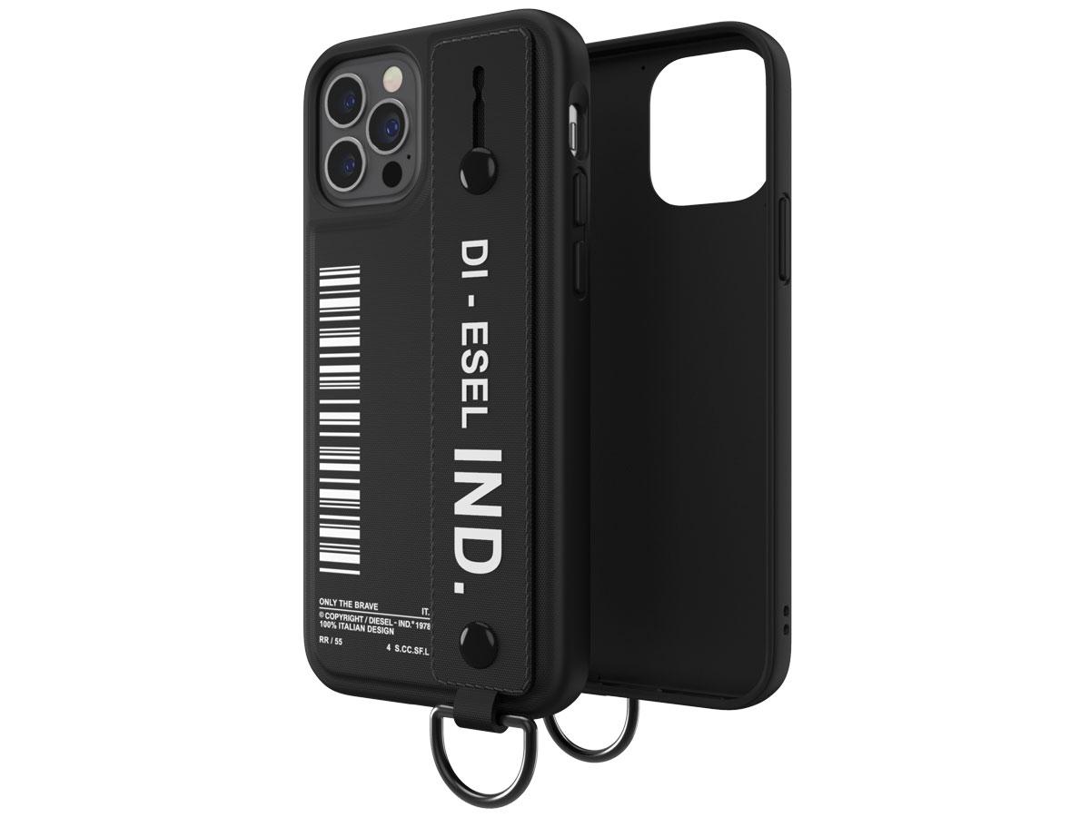 Diesel Handstrap Case Zwart - iPhone 12/12 Pro hoesje