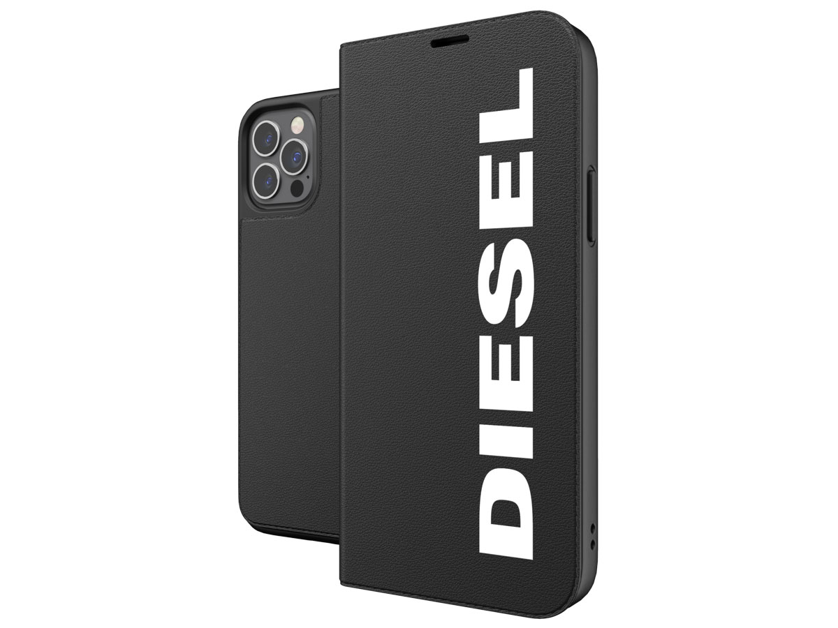 Diesel Logo Booklet Case - iPhone 12/12 Pro hoesje Zwart