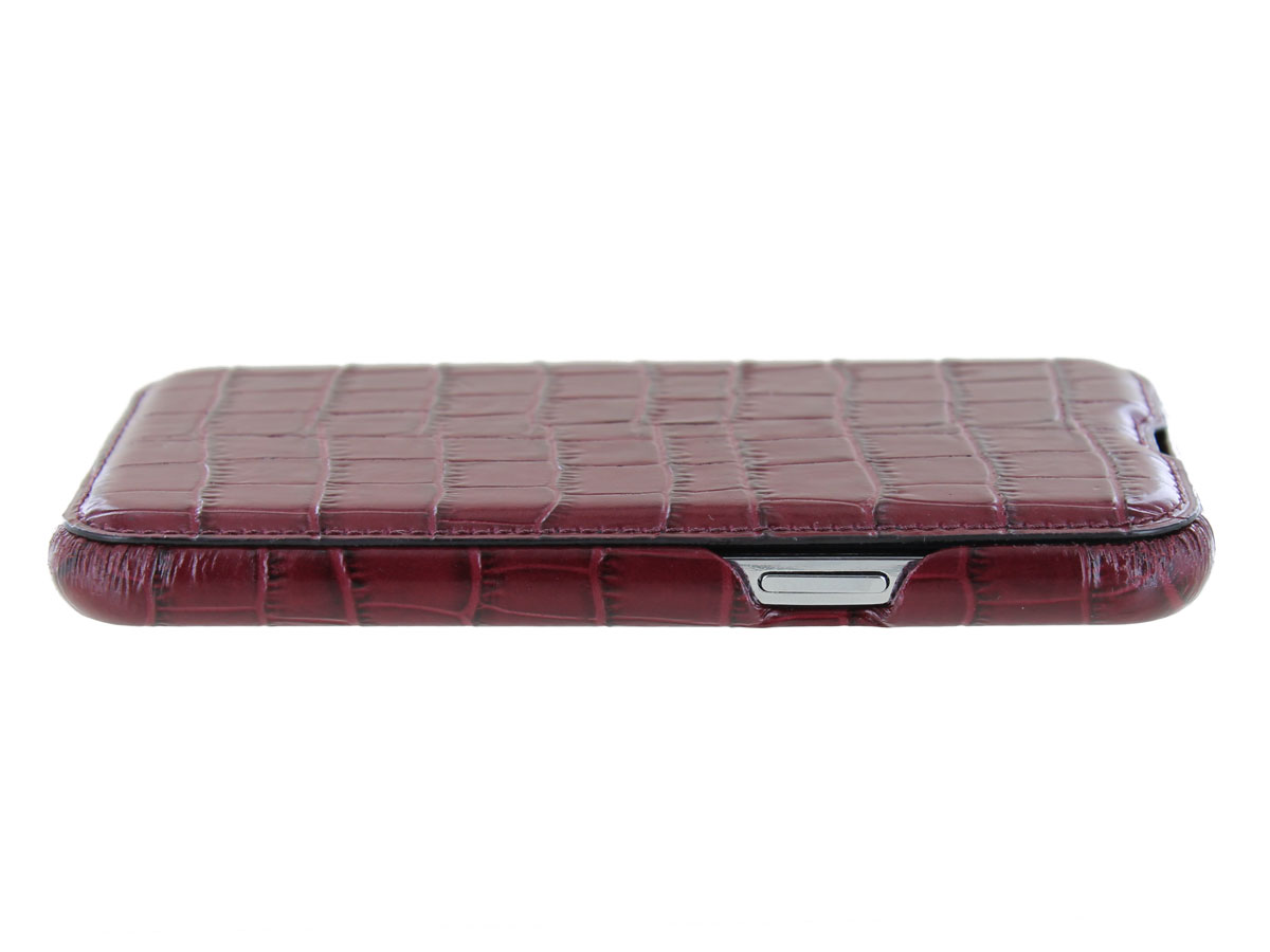 Graffi Oyster Croco Rood Leer - iPhone 12/12 Pro hoesje