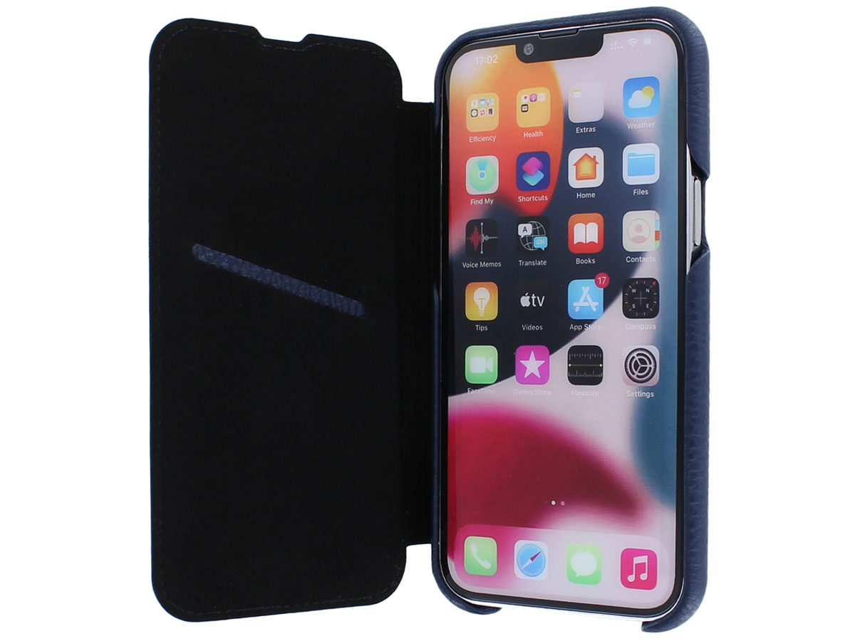 Graffi Oyster Mastrotto Leer Navy - iPhone 12/12 Pro hoesje