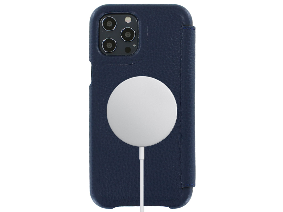 Graffi Oyster Mastrotto Leer Navy - iPhone 12/12 Pro hoesje