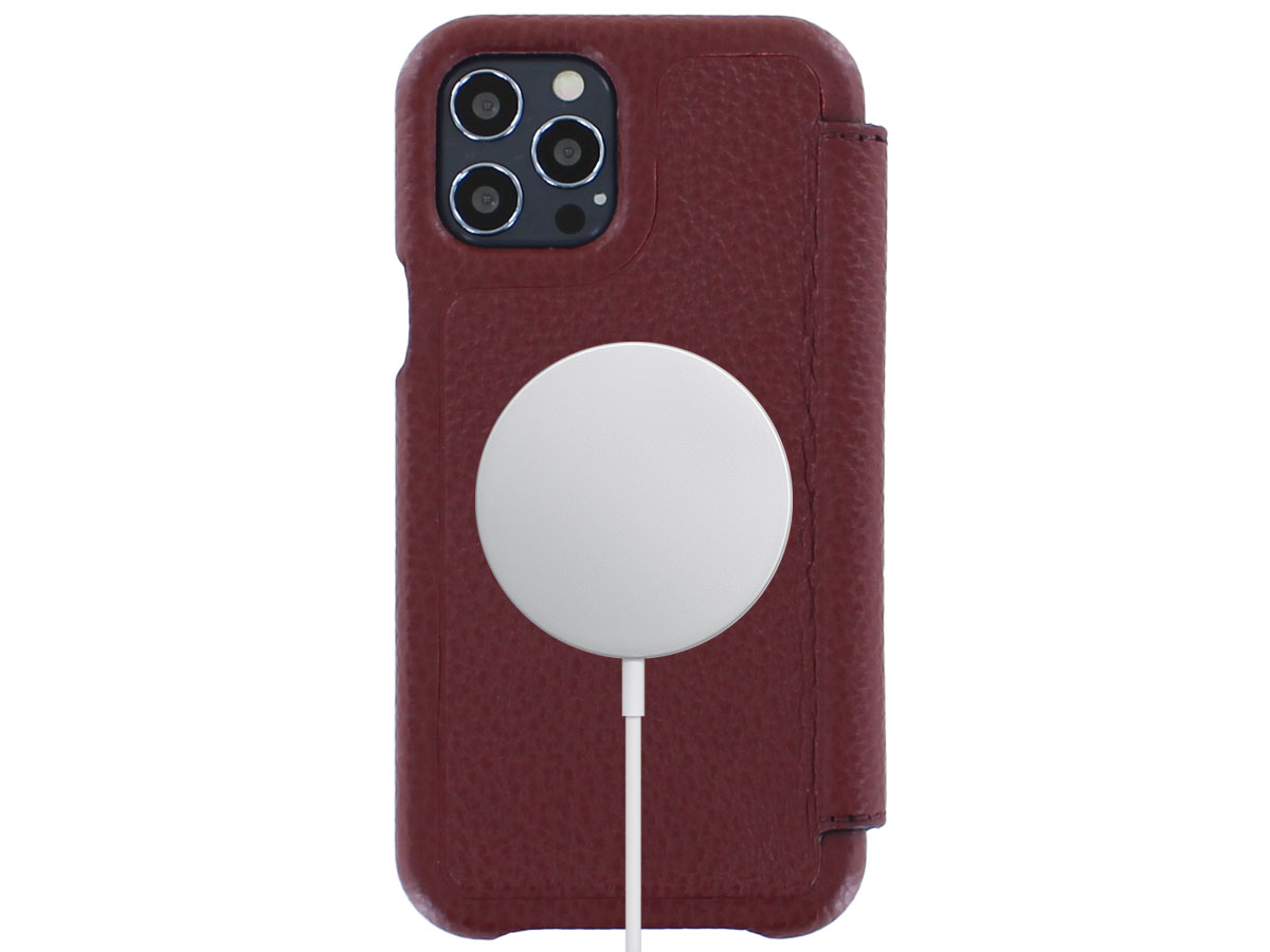 Graffi Oyster Mastrotto Leer Rood - iPhone 12/12 Pro hoesje