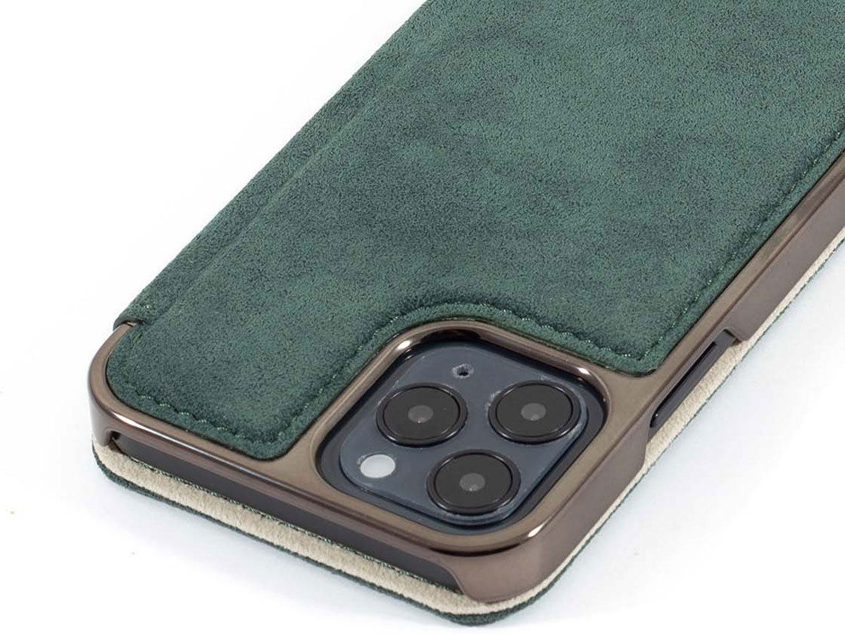 Greenwich Blake MagSafe Alcantara Folio Sage - iPhone 12/12 Pro Hoesje