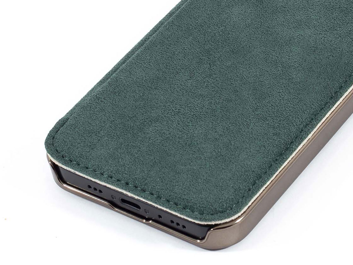 Greenwich Blake MagSafe Alcantara Folio Sage - iPhone 12/12 Pro Hoesje