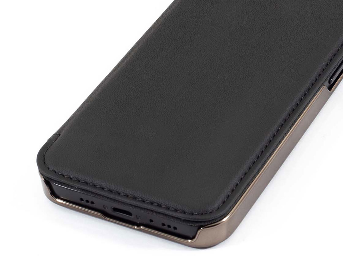 Greenwich Blake Leather Folio Beluga - iPhone 12/12 Pro Hoesje