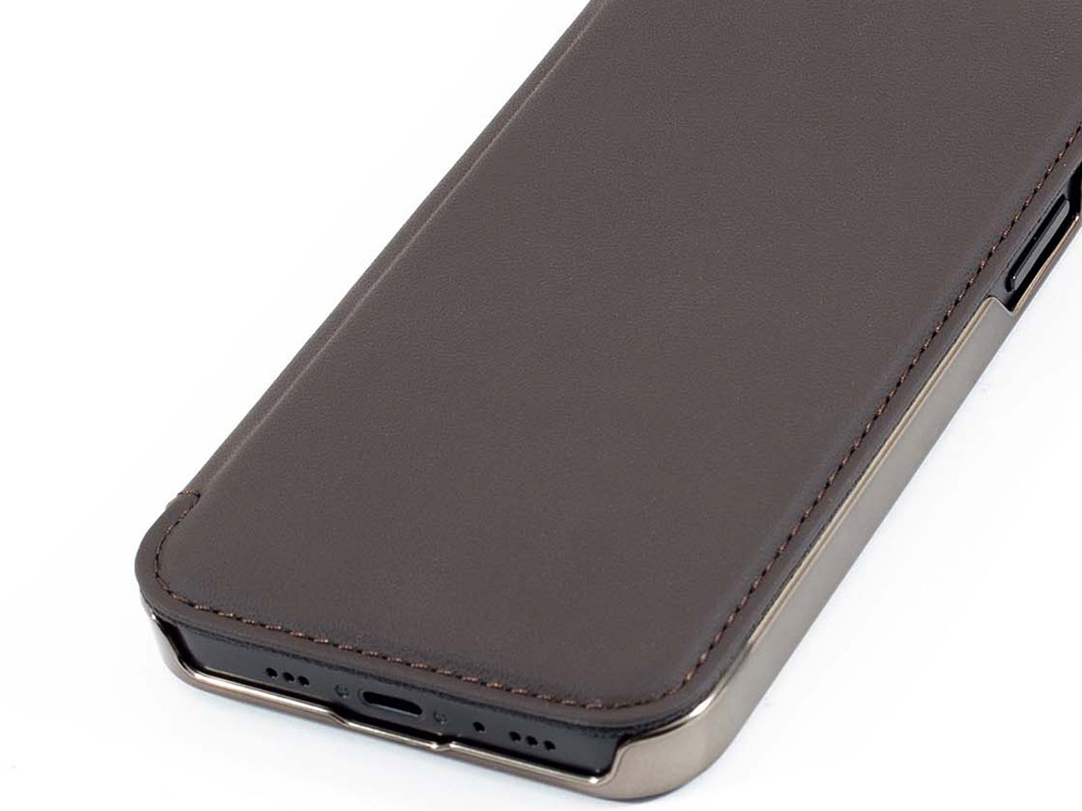 Greenwich Blake Leather Folio Burnt Oak - iPhone 12/12 Pro Hoesje