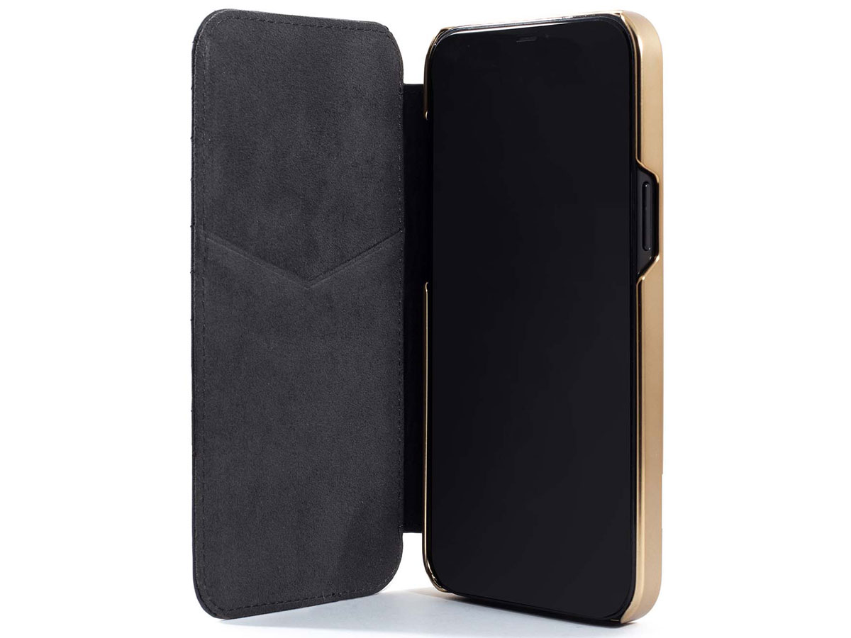 Greenwich Portland MagSafe Folio Beluga/Gold - iPhone 12/12 Pro Hoesje