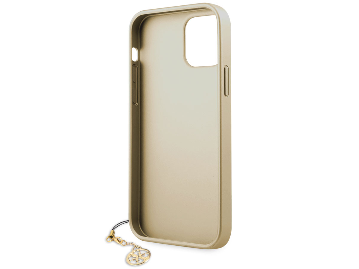 Guess 4G Monogram Charm Case Bruin - iPhone 12/12 Pro hoesje