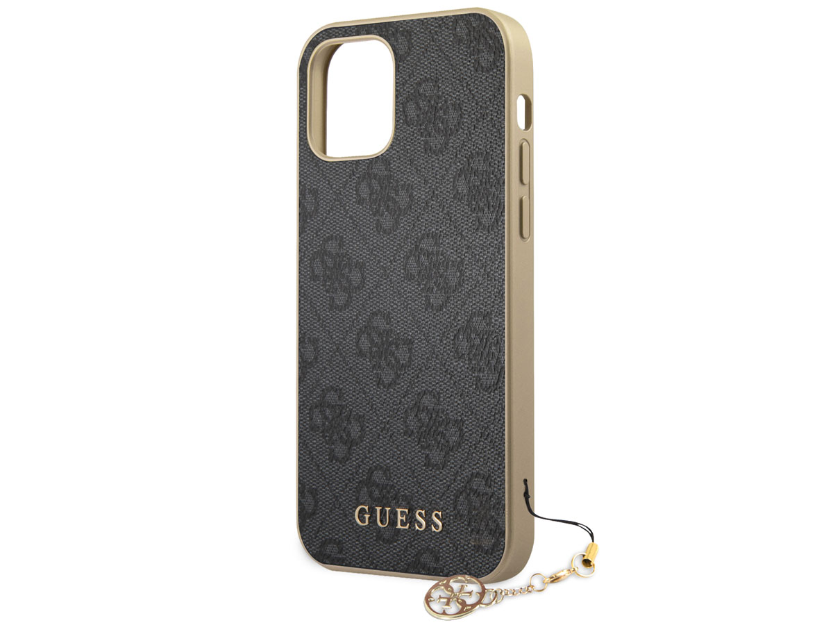 Guess 4G Monogram Charm Case Grijs - iPhone 12/12 Pro hoesje