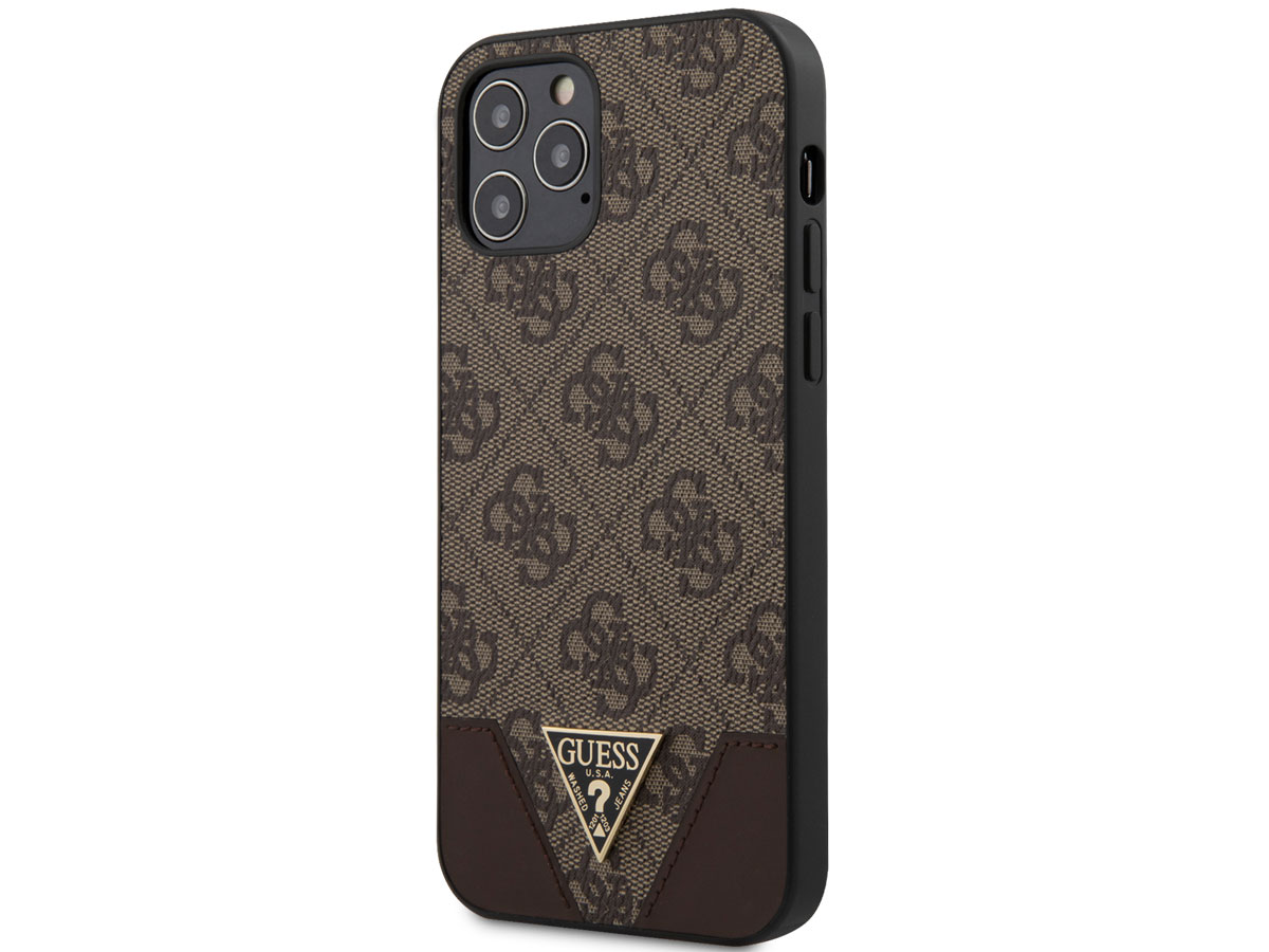 Guess 4G Triangle Case Bruin - iPhone 12/12 Pro hoesje