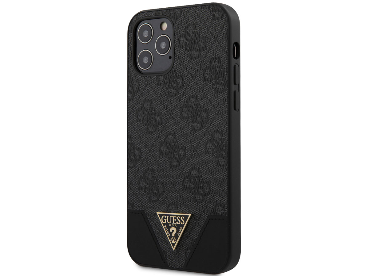 Guess 4G Triangle Case Grijs - iPhone 12/12 Pro hoesje