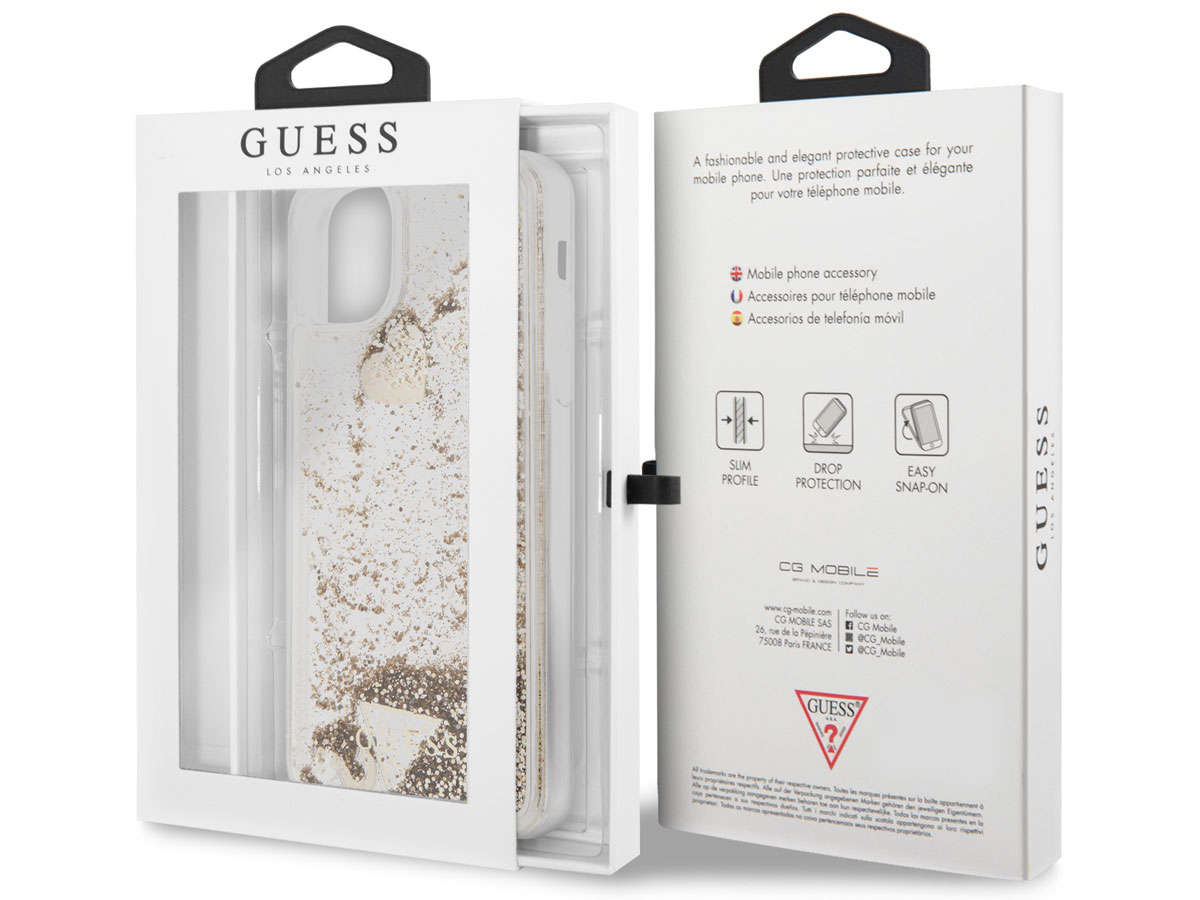 Guess Floating Charms Case Goud - iPhone 12/12 Pro hoesje