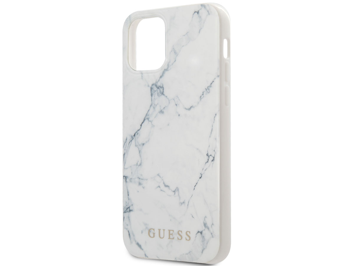 Guess Marble Case Wit - iPhone 12/12 Pro hoesje