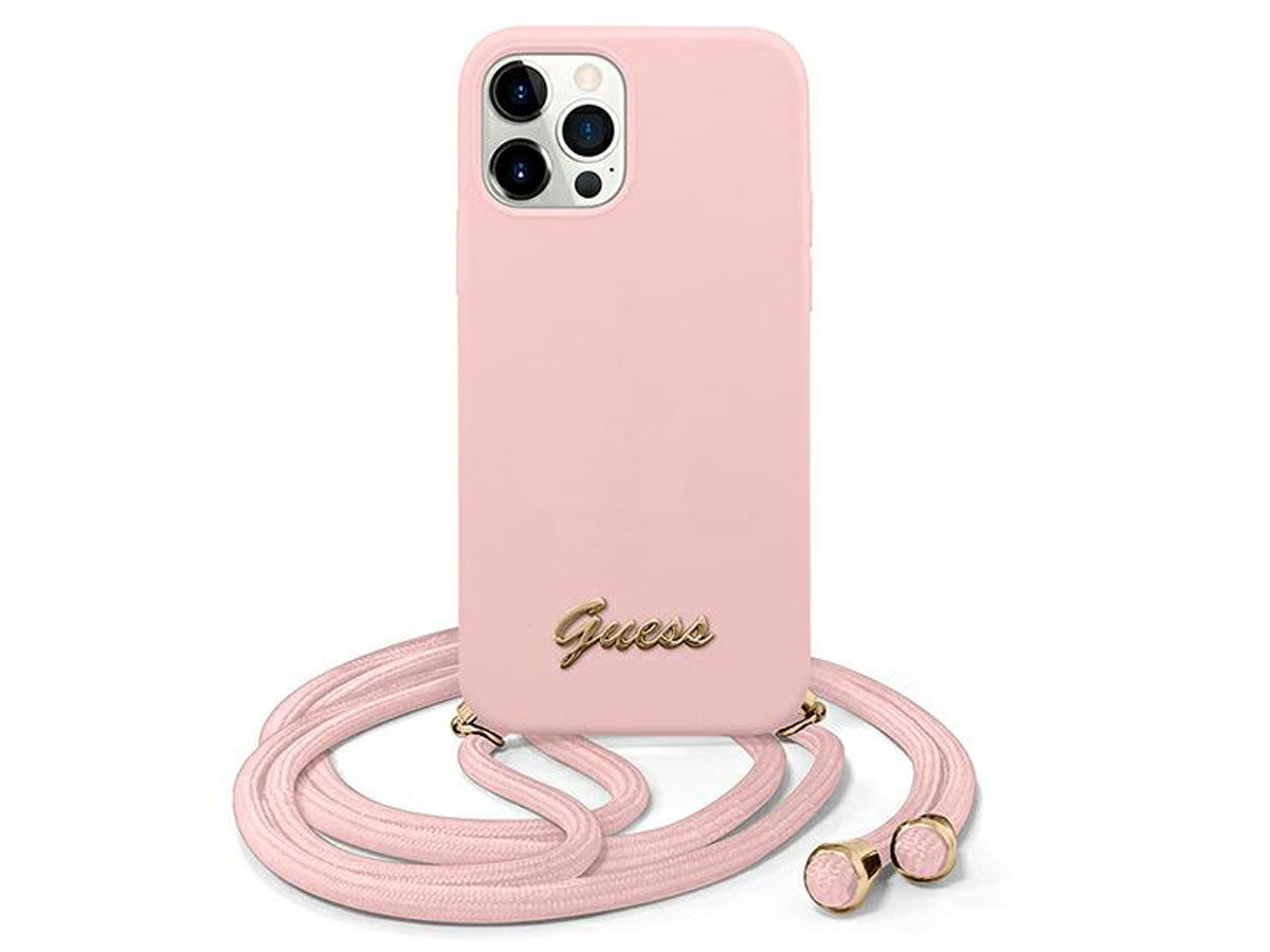 Guess Necklace Case Roze - iPhone 12/12 Pro hoesje