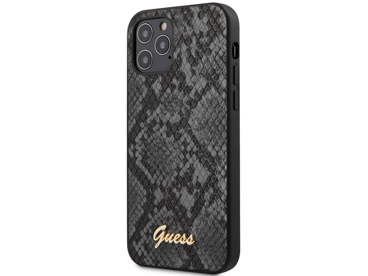 Guess Python Case Zwart - iPhone 12/12 Pro hoesje