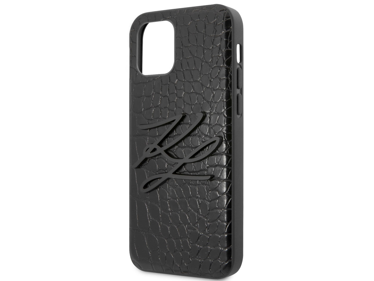 Karl Lagerfeld Initials Case Croco - iPhone 12/12 Pro hoesje