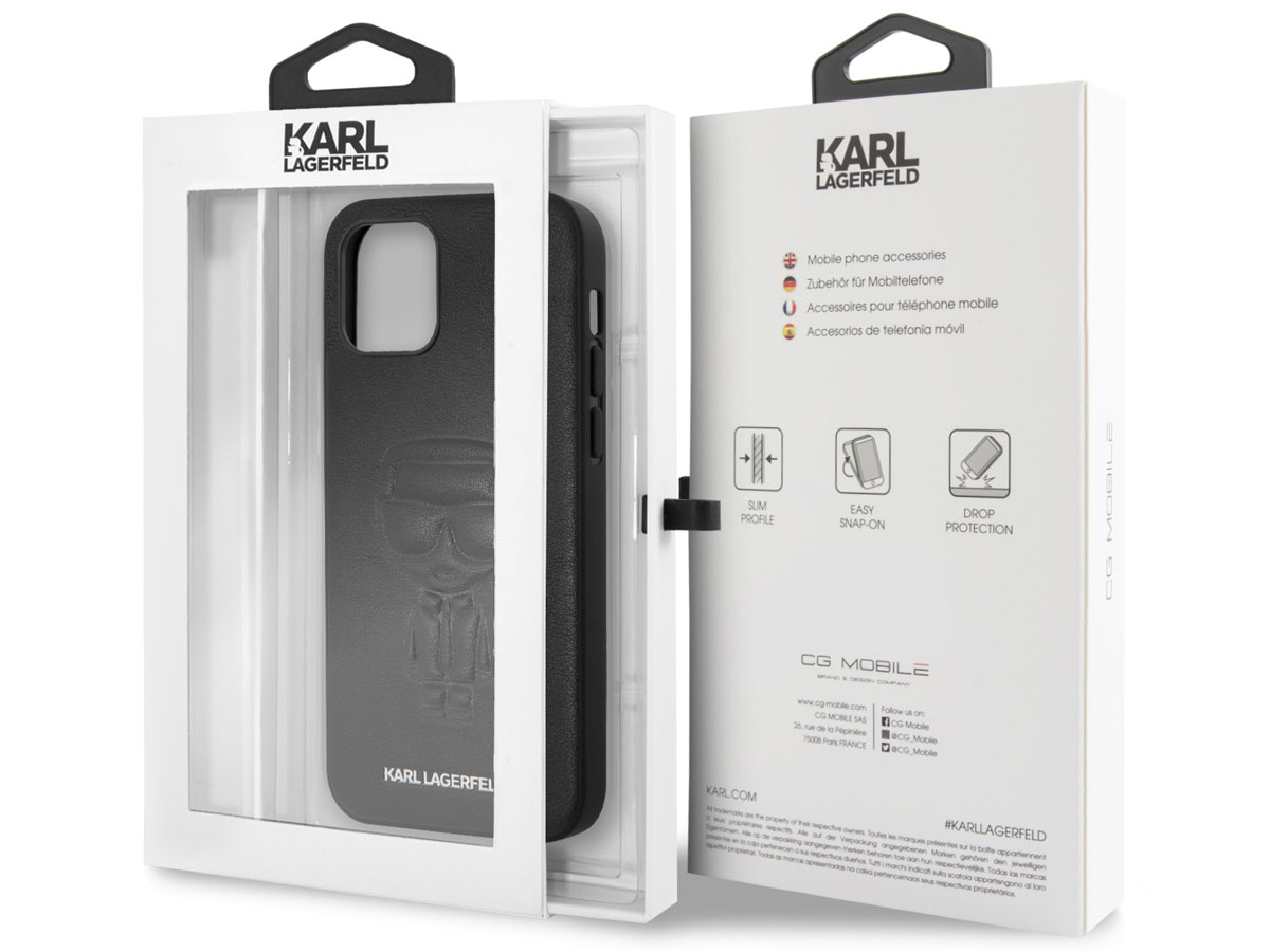 Karl Lagerfeld Ikonik Outline Case Zwart - iPhone 12/12 Pro hoesje