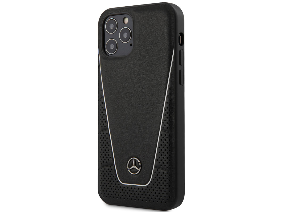 Mercedes-Benz Dynamic F1 Leather Case - iPhone 12/12 Pro hoesje Zwart