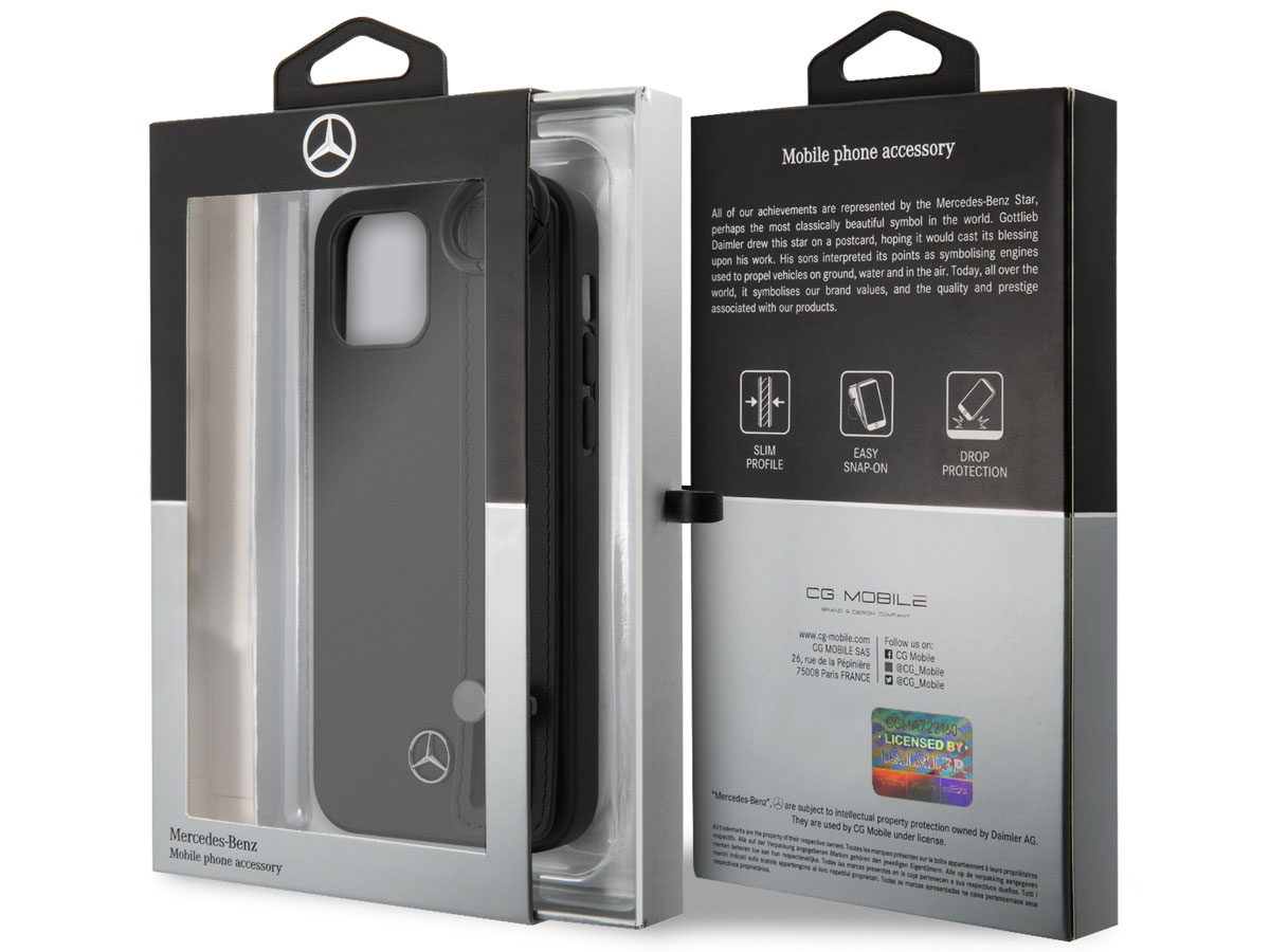 Mercedes-Benz Strap Line Case Zwart - iPhone 12/12 Pro hoesje